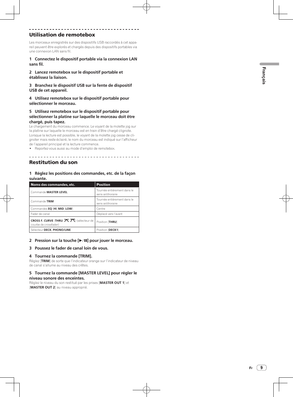 Utilisation de remotebox, Restitution du son | Pioneer XDJ-R1 User Manual | Page 19 / 84