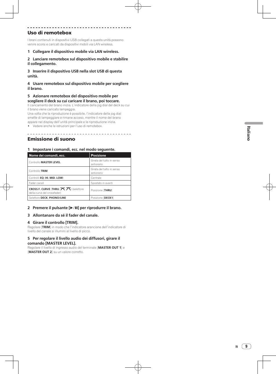 Uso di remotebox, Emissione di suono | Pioneer XDJ-R1 User Manual | Page 39 / 84