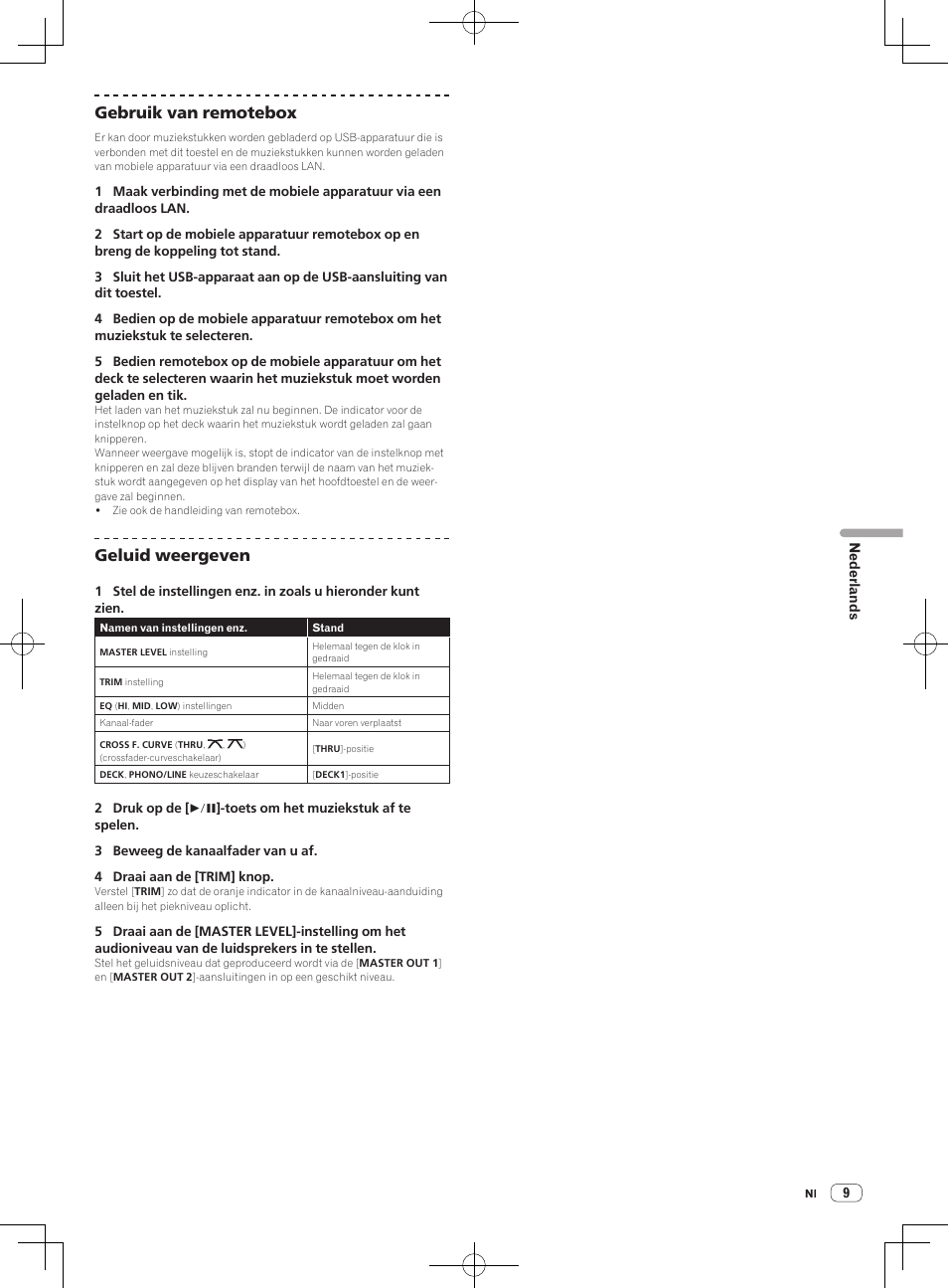 Gebruik van remotebox, Geluid weergeven | Pioneer XDJ-R1 User Manual | Page 49 / 84