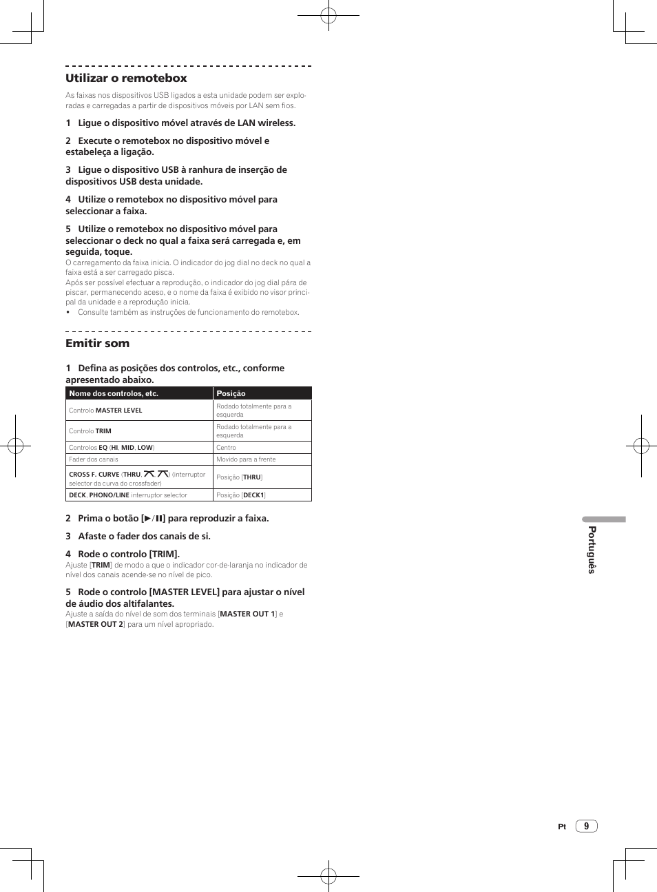 Utilizar o remotebox, Emitir som | Pioneer XDJ-R1 User Manual | Page 69 / 84