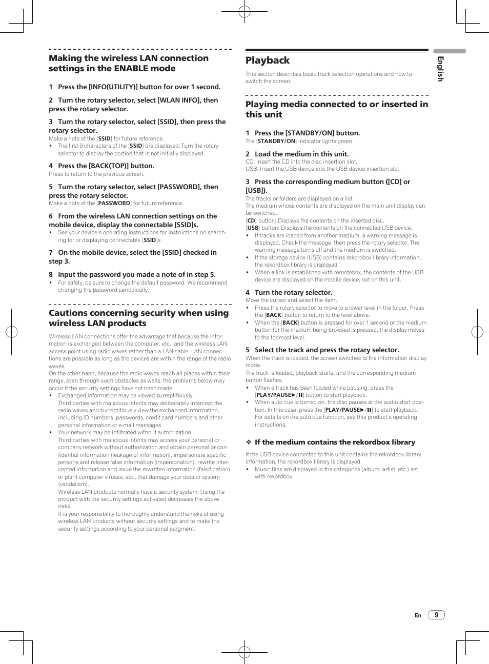 Playback | Pioneer XDJ-R1 User Manual | Page 9 / 84