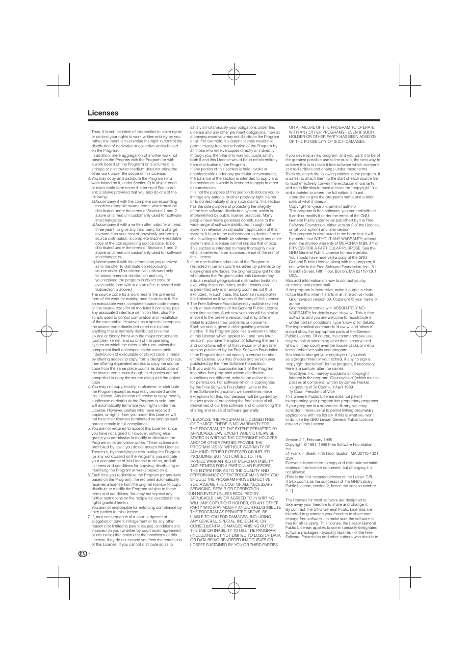 Licenses | Pioneer BDP-120 User Manual | Page 56 / 59