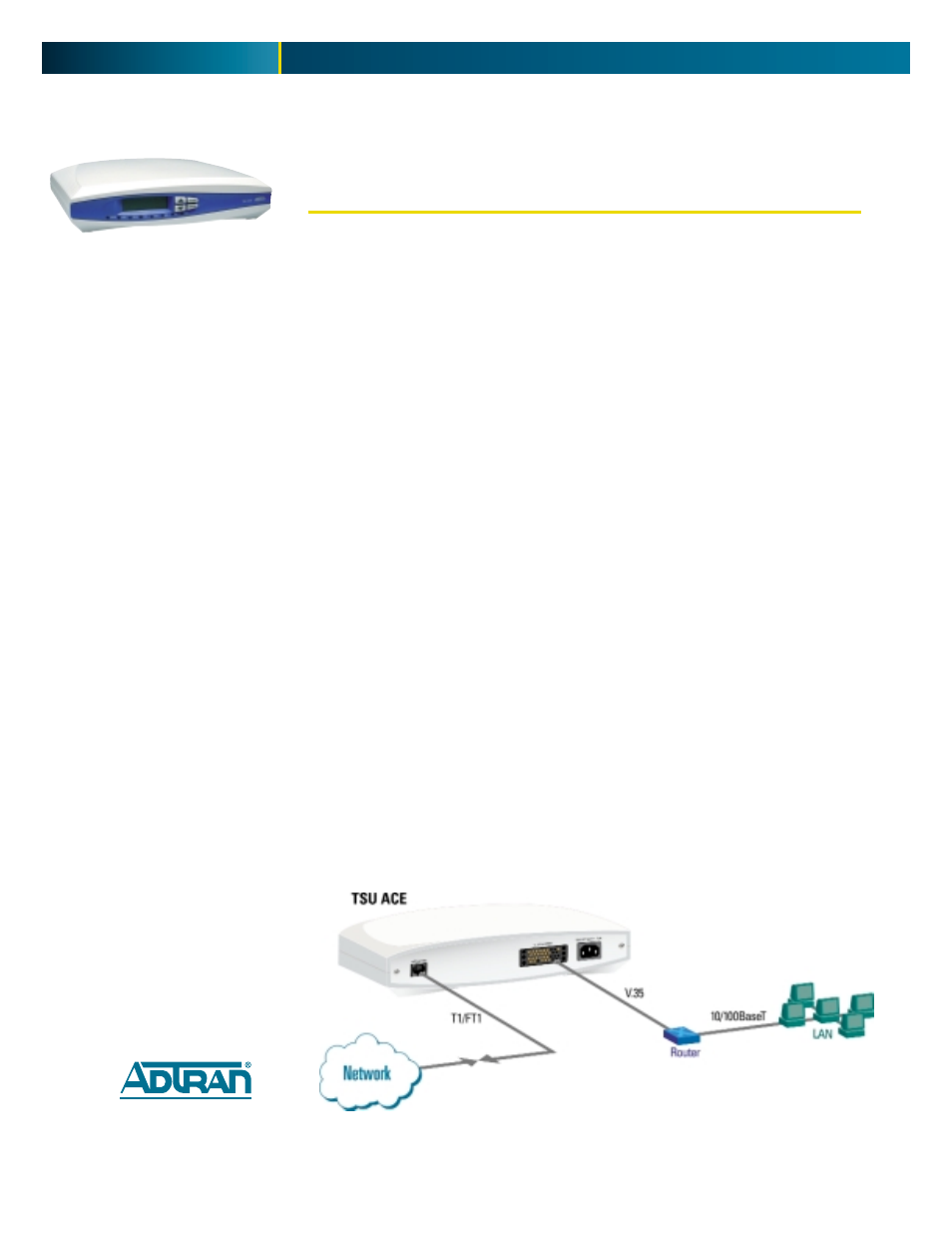 ADTRAN TSU ACE User Manual | 2 pages