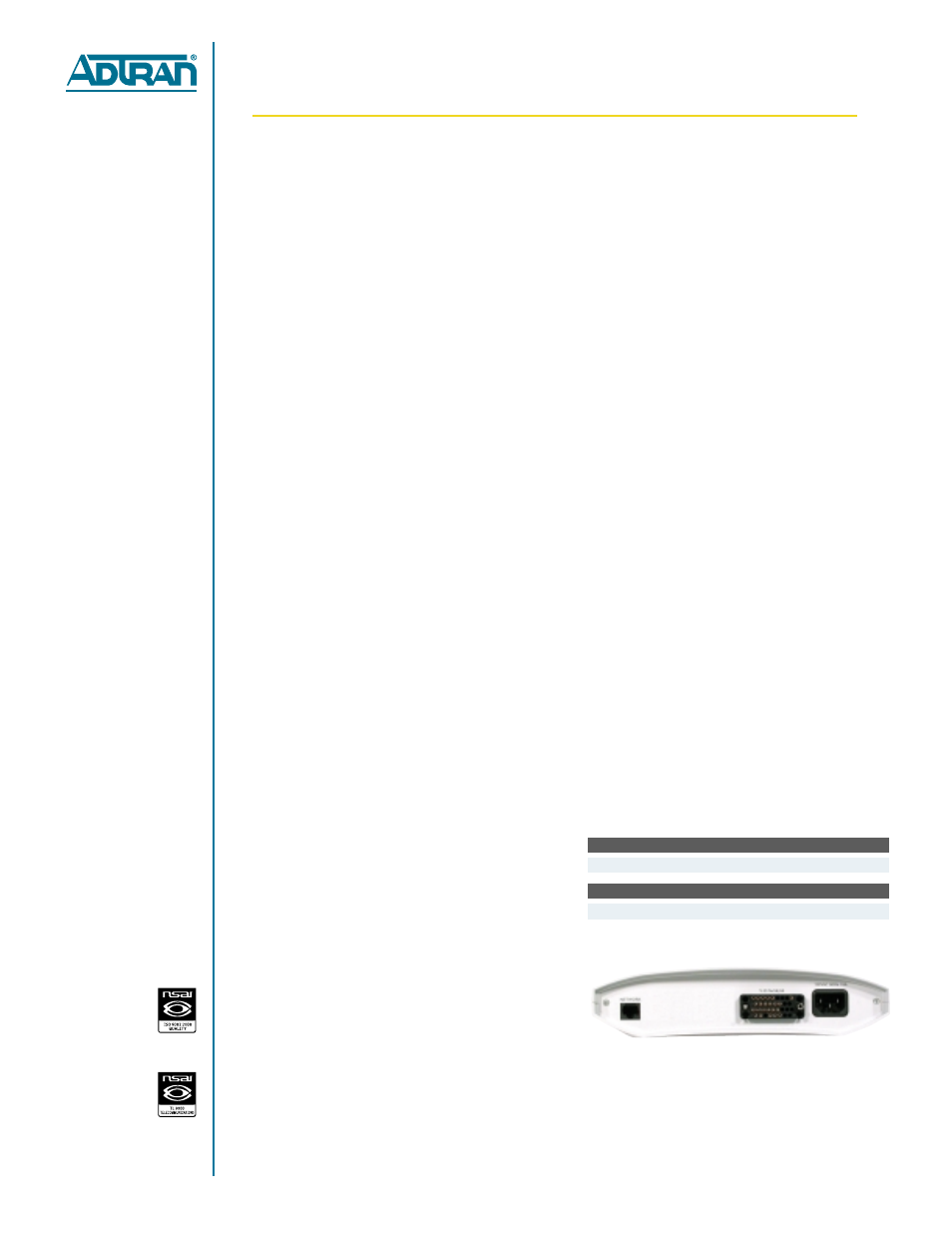 Tsu ace, Product specifications, Ordering information | Low cost t1/ft1 dsu/csu, Network interface, Physical interface, Framing, Esf format, Line code, Input signal | ADTRAN TSU ACE User Manual | Page 2 / 2