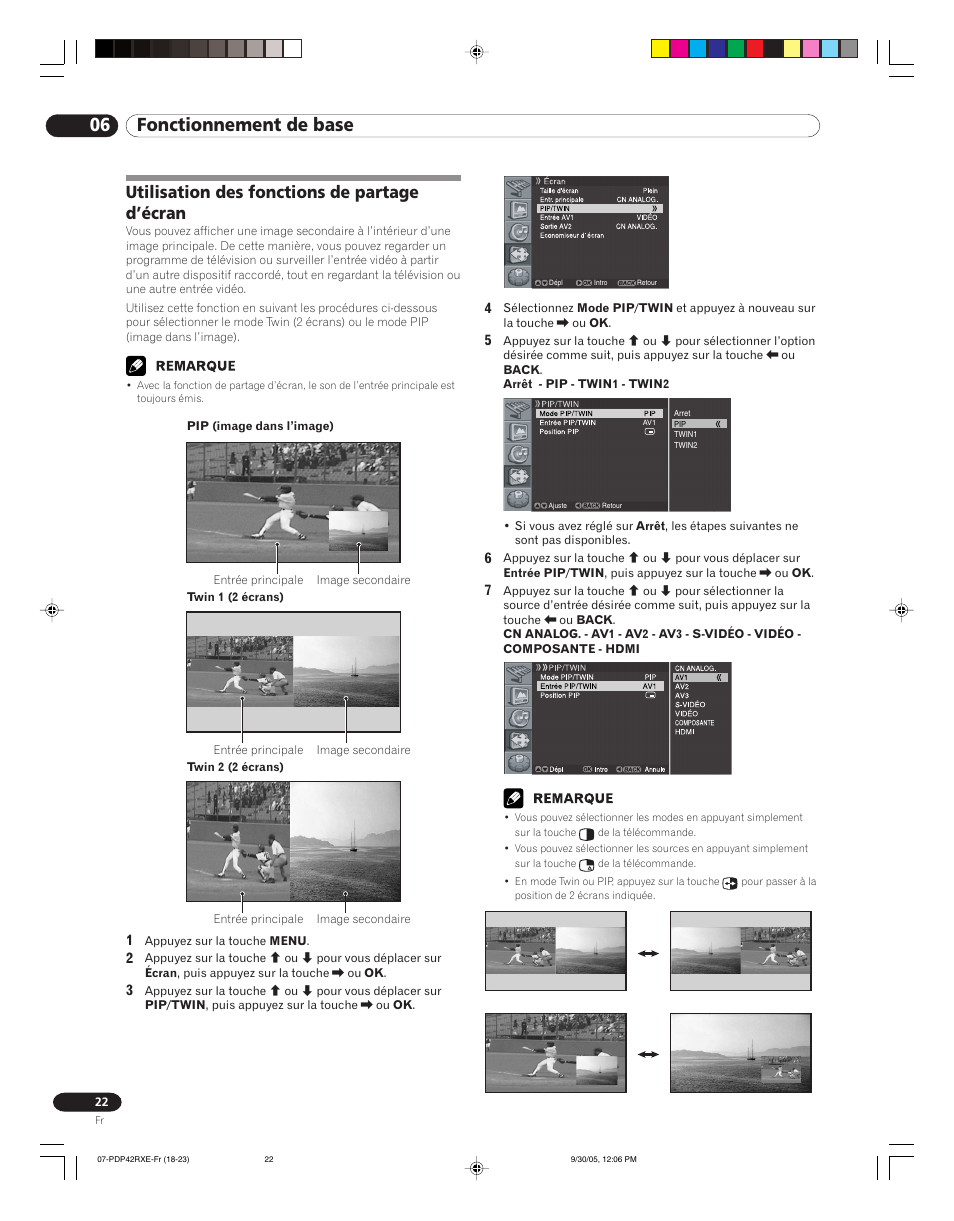 Utilisation des fonctions de partage d’écran, 06 fonctionnement de base | Pioneer PDP-42RXE User Manual | Page 62 / 124