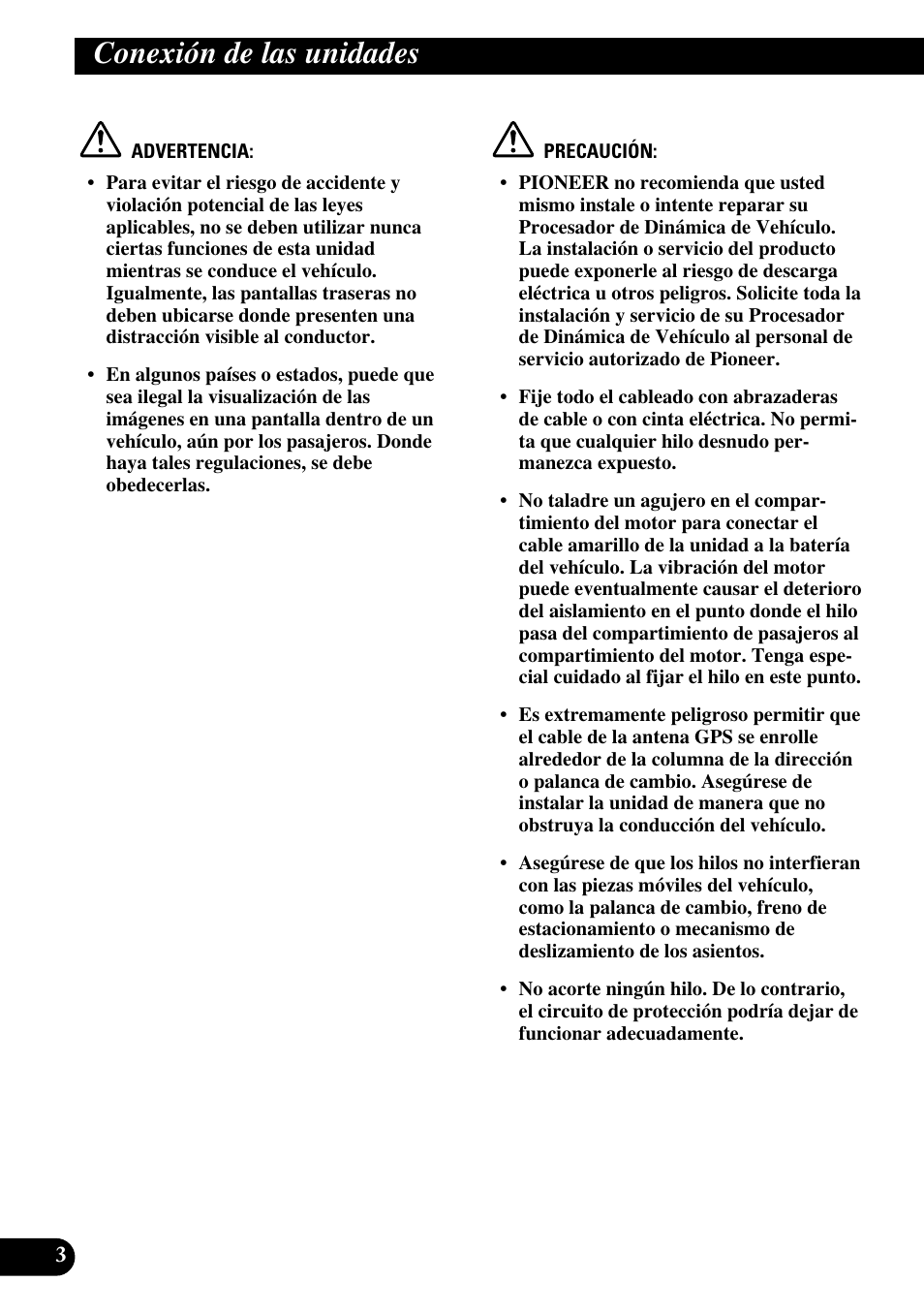 Conexión de las unidades | Pioneer AVG-VDP1 User Manual | Page 18 / 86