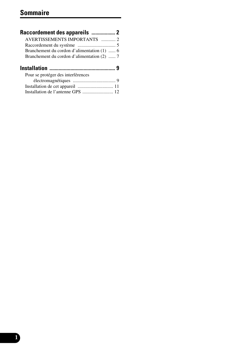 Français, Sommaire | Pioneer AVG-VDP1 User Manual | Page 44 / 86