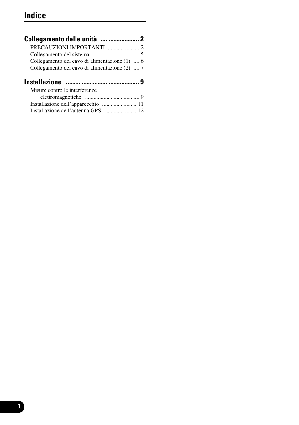 Italiano, Indice | Pioneer AVG-VDP1 User Manual | Page 58 / 86