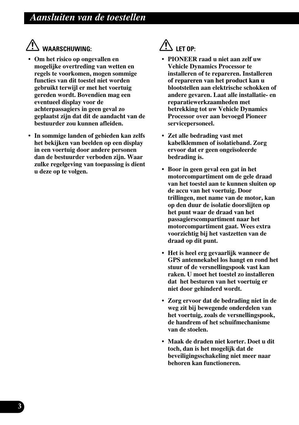 Aansluiten van de toestellen | Pioneer AVG-VDP1 User Manual | Page 74 / 86