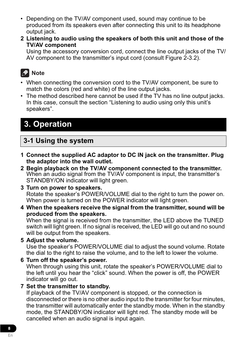 Operation, 1 using the system | Pioneer VMS-550 User Manual | Page 14 / 92