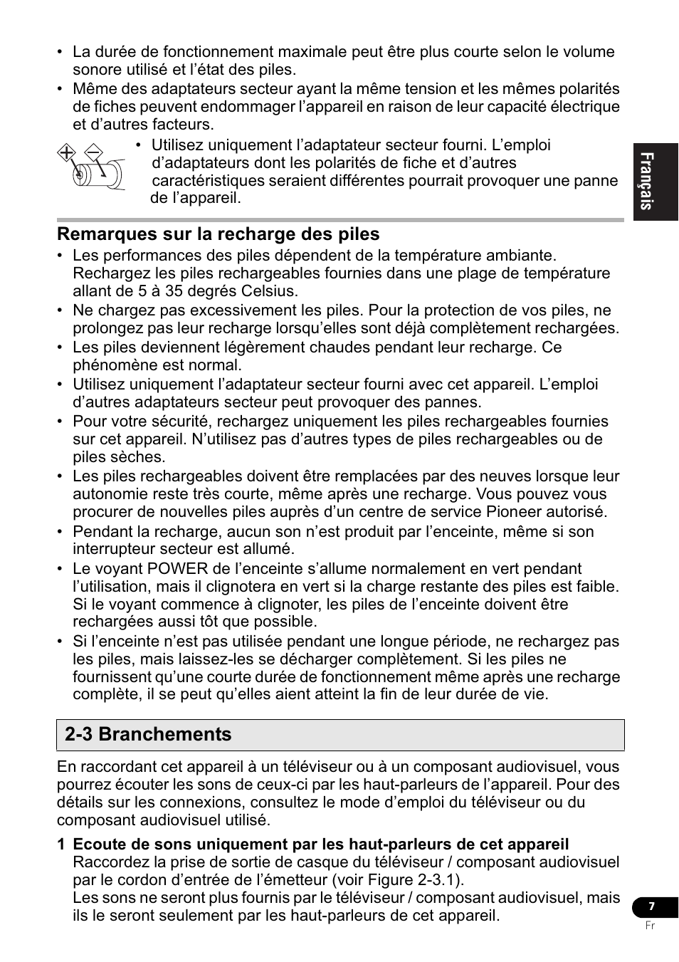 3 branchements | Pioneer VMS-550 User Manual | Page 25 / 92