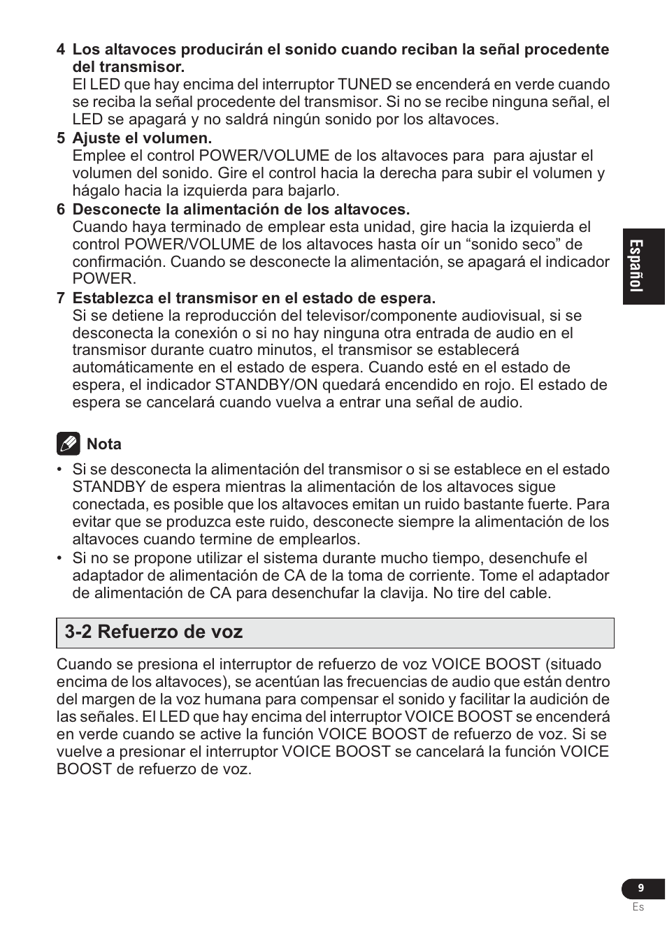 2 refuerzo de voz | Pioneer VMS-550 User Manual | Page 39 / 92