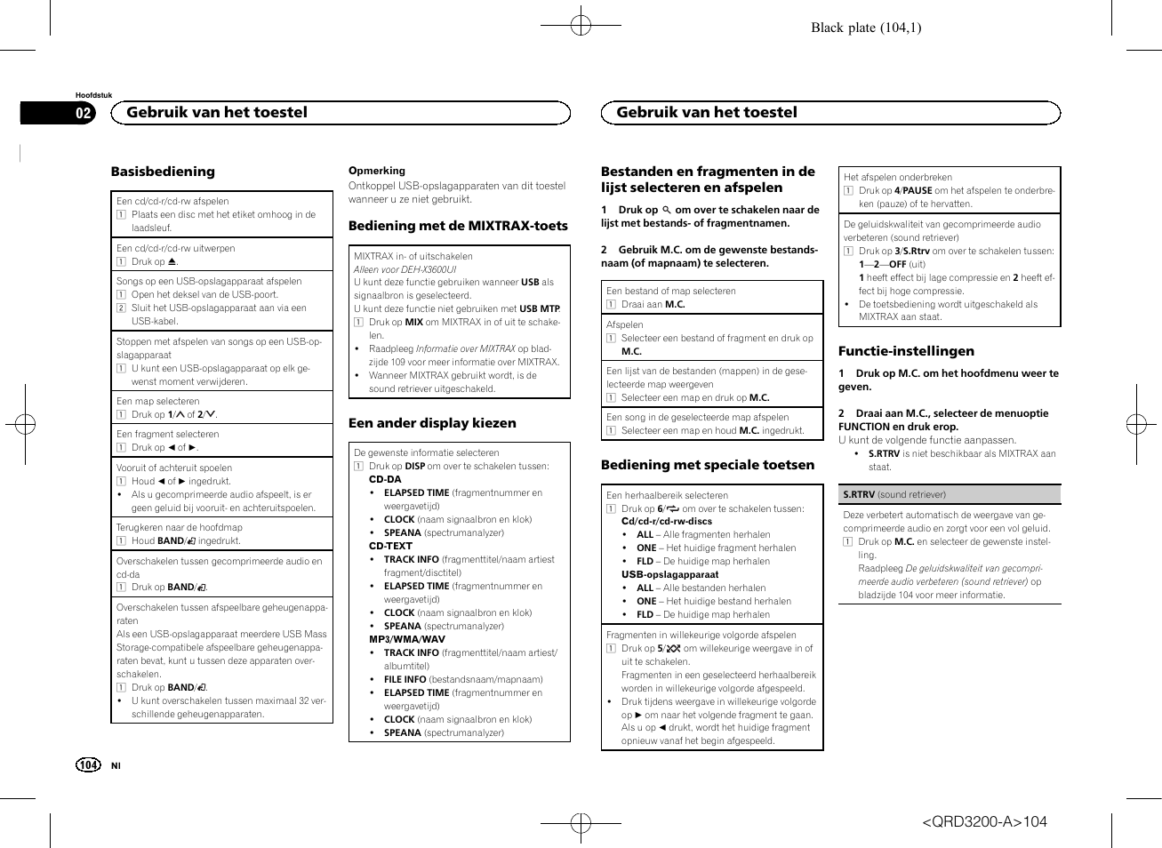 Gebruik van het toestel | Pioneer DEH-2600UI User Manual | Page 104 / 148