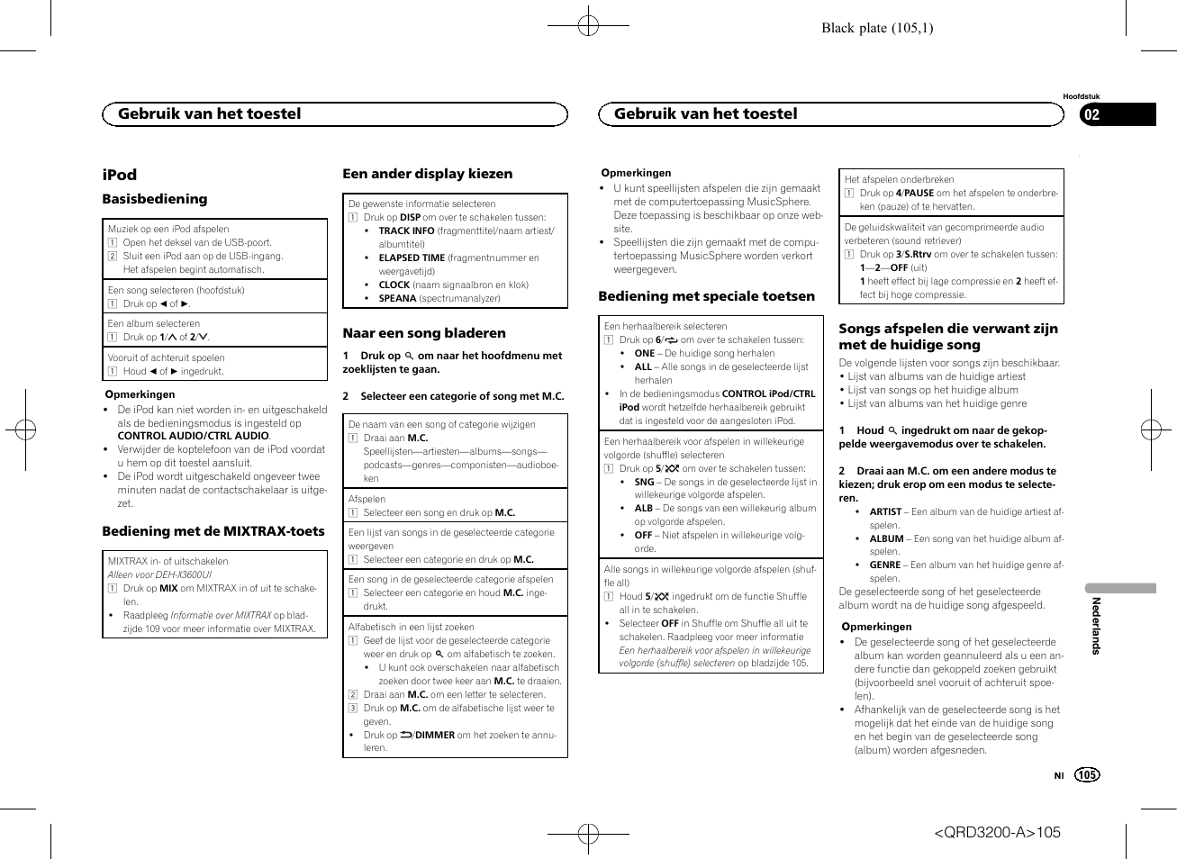 Ipod, Gebruik van het toestel | Pioneer DEH-2600UI User Manual | Page 105 / 148