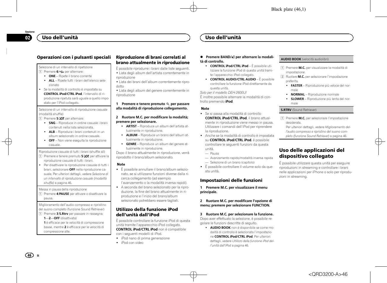 Uso delle applicazioni del dispositivo collegato, Uso dell ’unità | Pioneer DEH-2600UI User Manual | Page 46 / 148