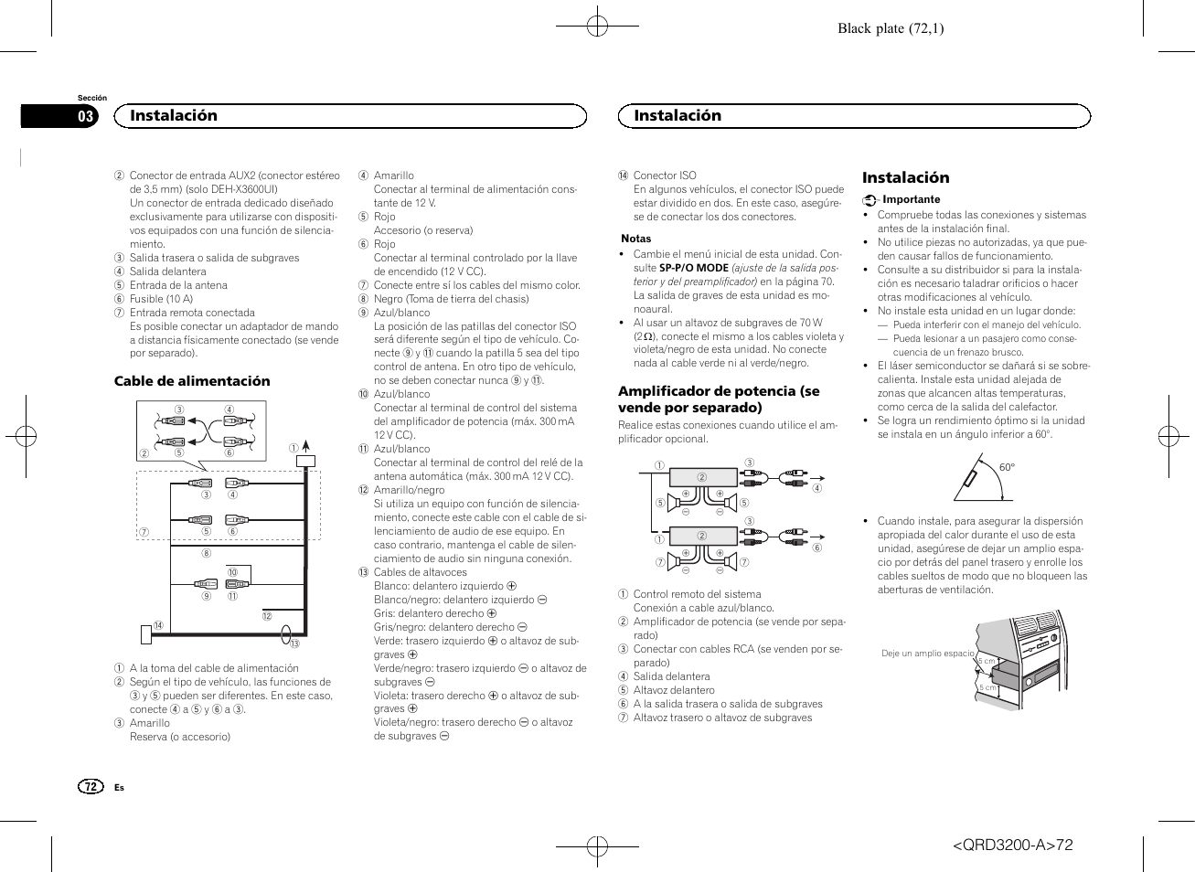 Instalación | Pioneer DEH-2600UI User Manual | Page 72 / 148