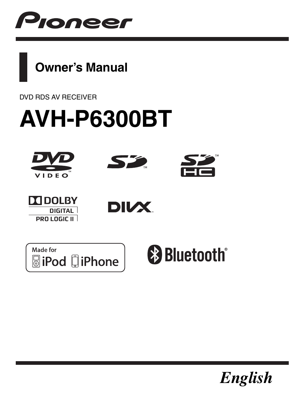 Pioneer AVH-P6300BT User Manual | 104 pages
