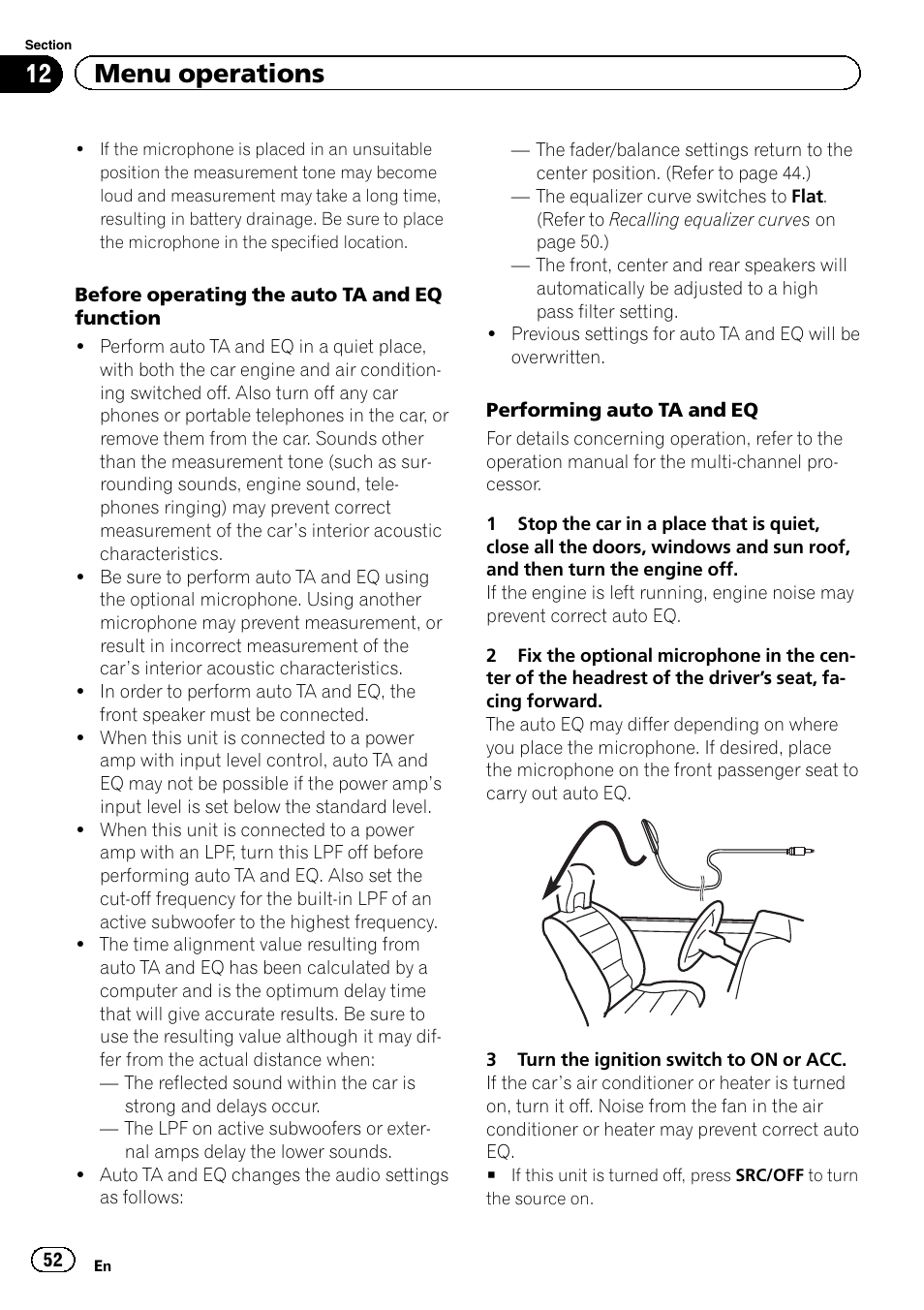 12 menu operations | Pioneer AVH-P6300BT User Manual | Page 52 / 104