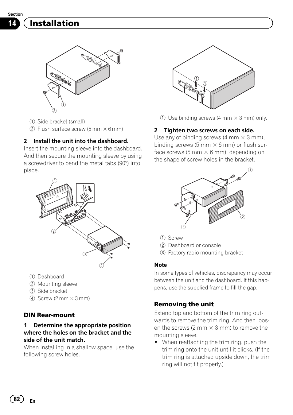 14 installation | Pioneer AVH-P6300BT User Manual | Page 82 / 104