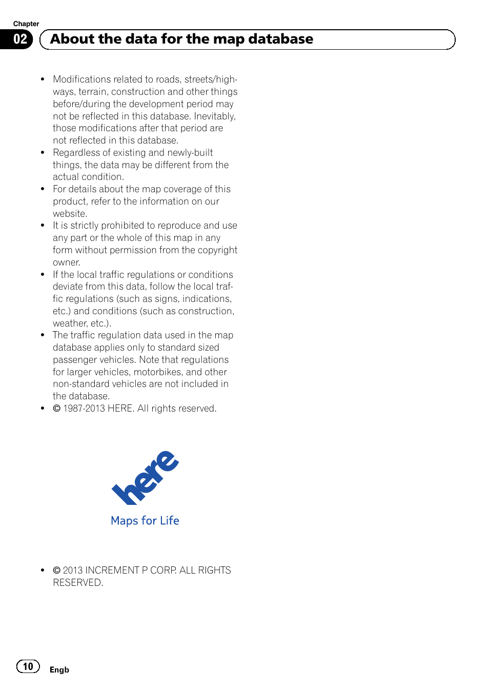 About the data for the map database, 02 about the data for the map database | Pioneer AVIC-F50BT User Manual | Page 10 / 132