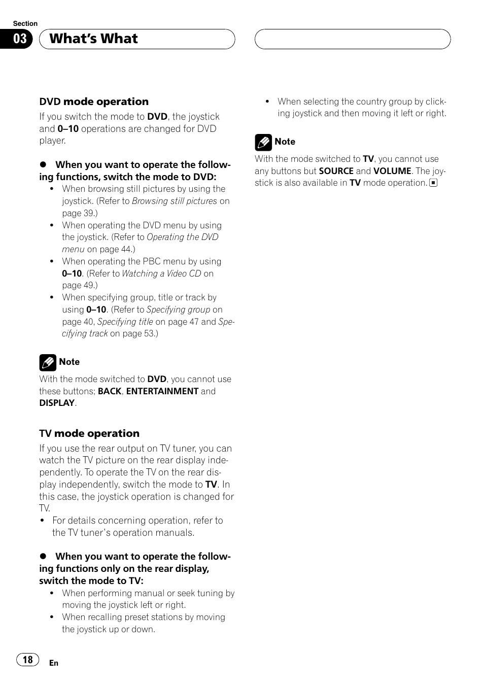 Whats what | Pioneer AVH-P7500DVDII User Manual | Page 18 / 119