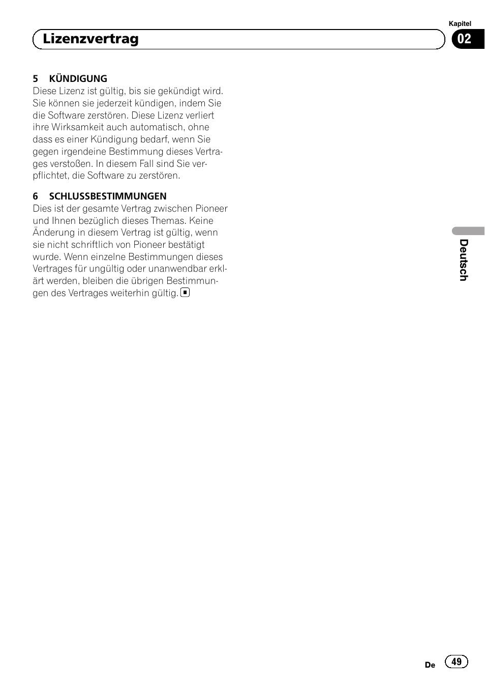 02 lizenzvertrag | Pioneer AVIC-F920BT User Manual | Page 49 / 120