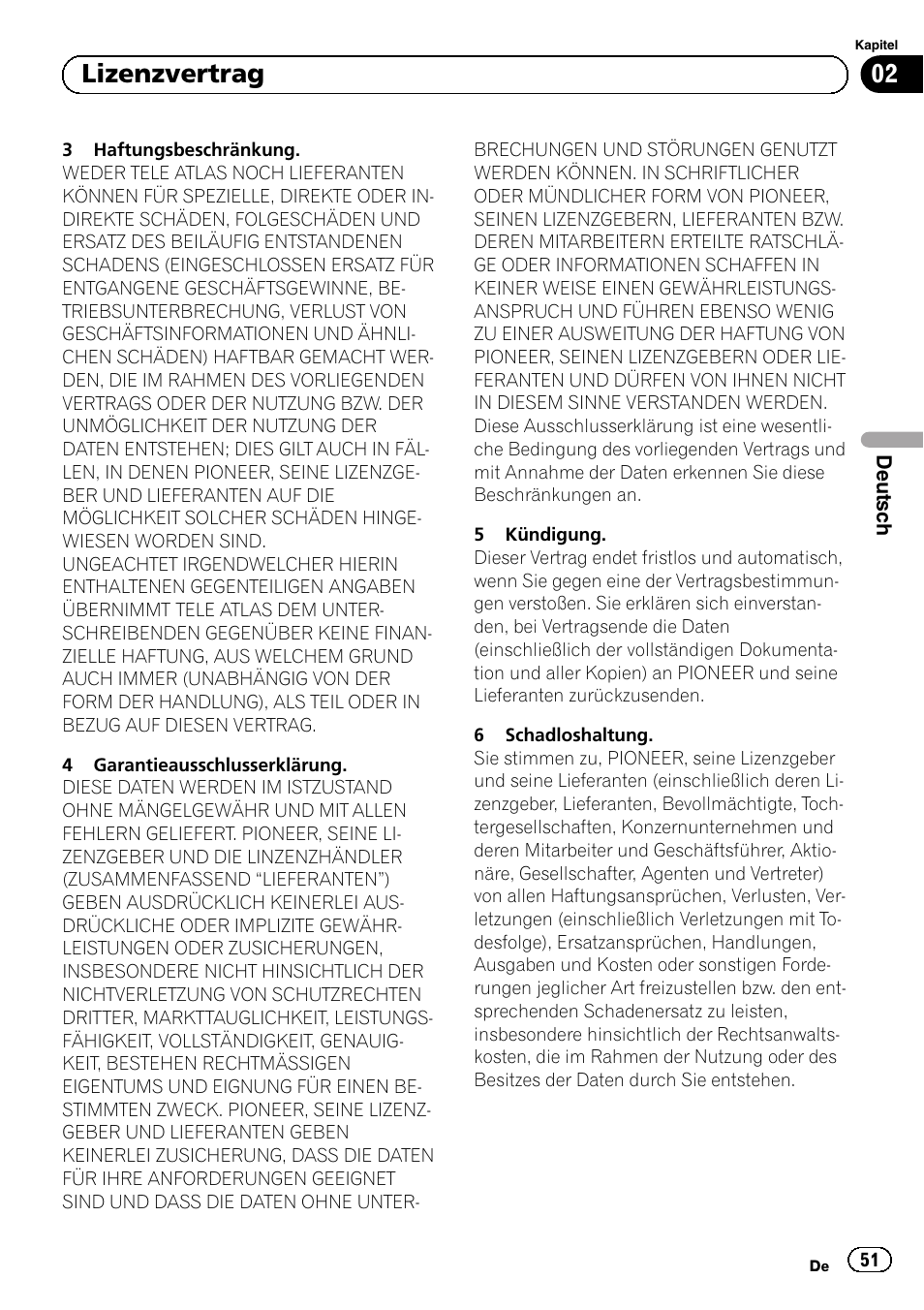 02 lizenzvertrag | Pioneer AVIC-F920BT User Manual | Page 51 / 120