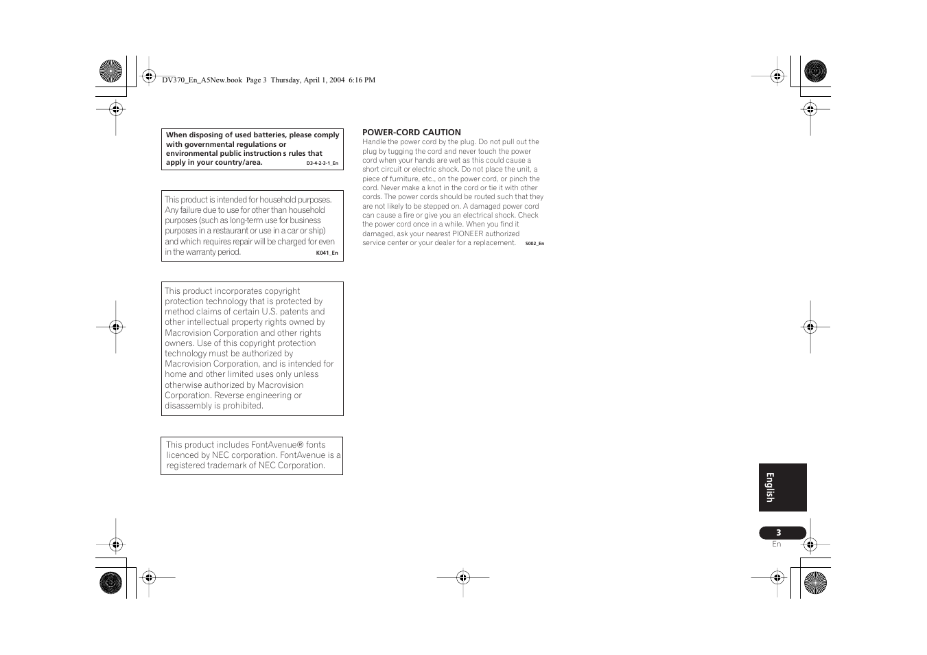 Pioneer DV-470-S User Manual | Page 3 / 28