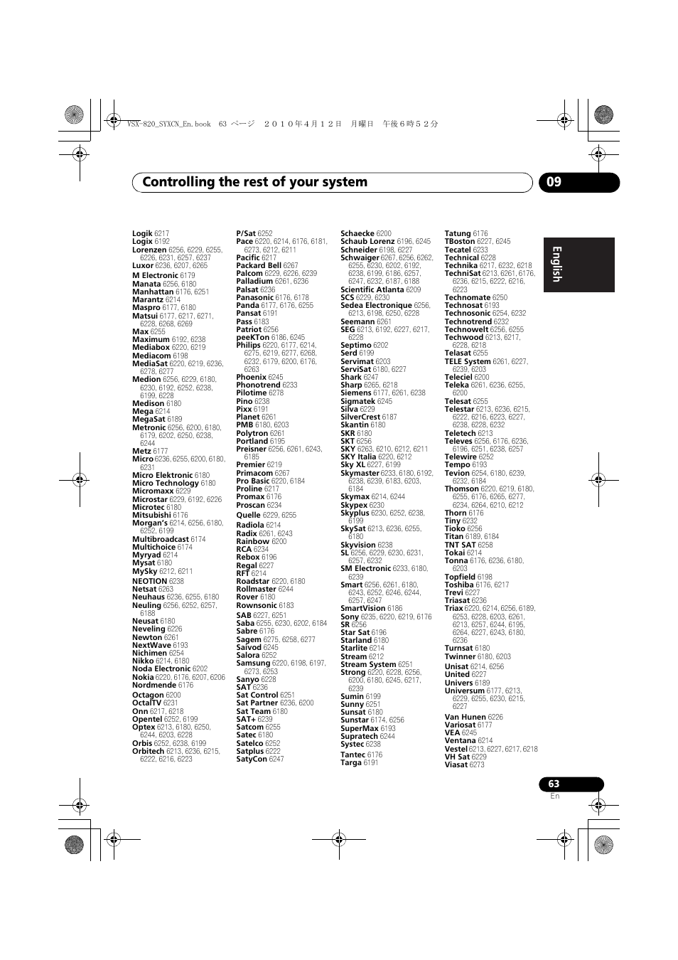 Controlling the rest of your system 09 | Pioneer VSX-820-K User Manual | Page 63 / 244