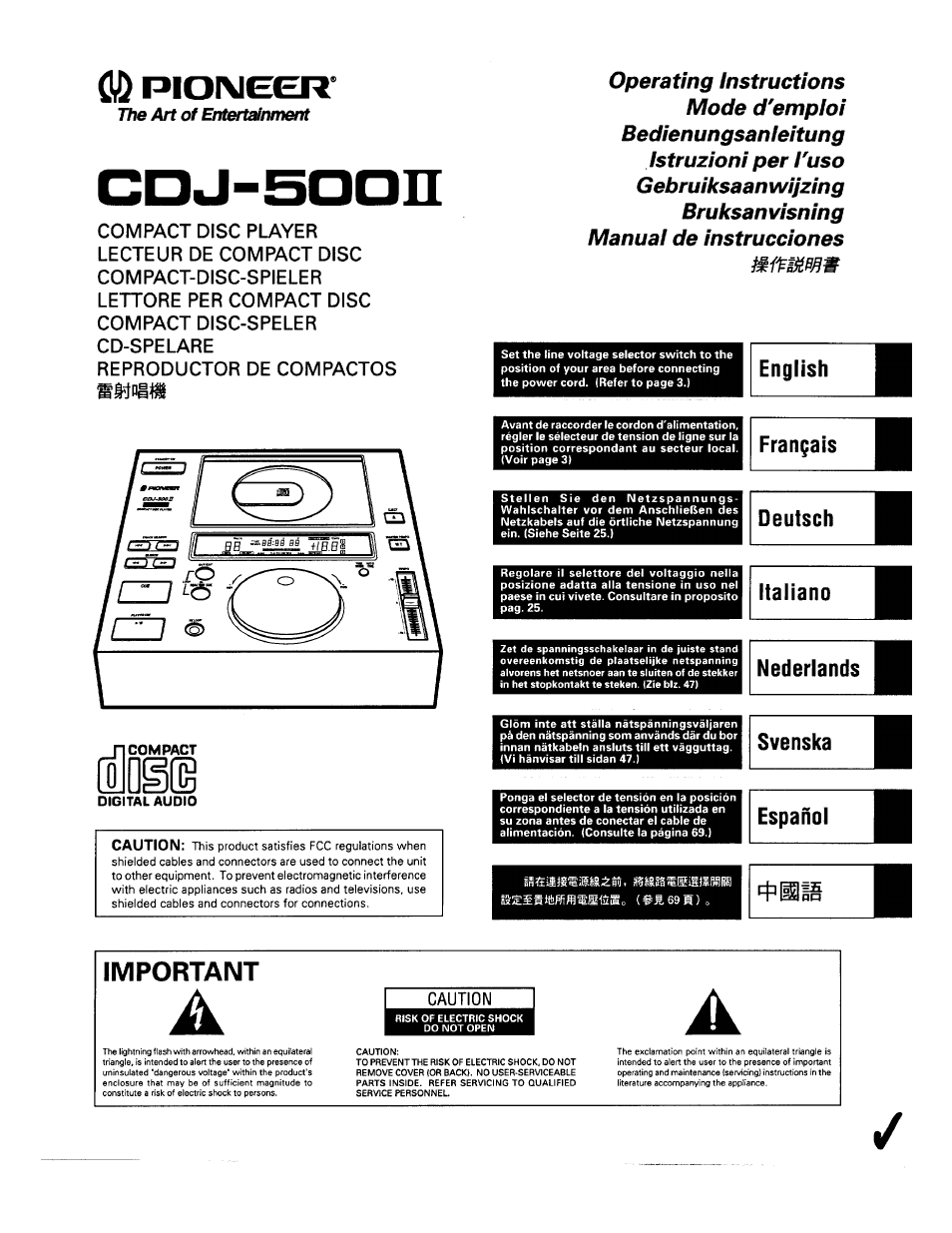 Pioneer CDJ-500II User Manual | 91 pages