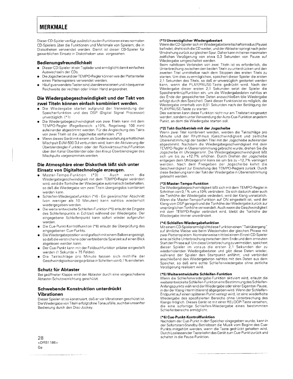 Bedienungsfreundlichkeit, Schutz für abtaster, Schwebende konstruktion unterdrückt vibrationen | Pioneer CDJ-500II User Manual | Page 28 / 91