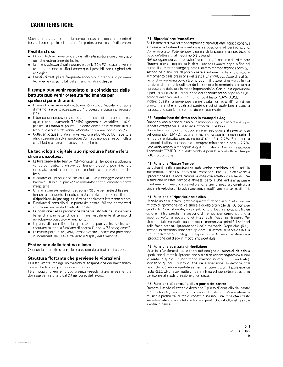 Facilità d'uso, Protezione della testina a laser, Struttura flottante che previene le vibrazioni | Pioneer CDJ-500II User Manual | Page 29 / 91