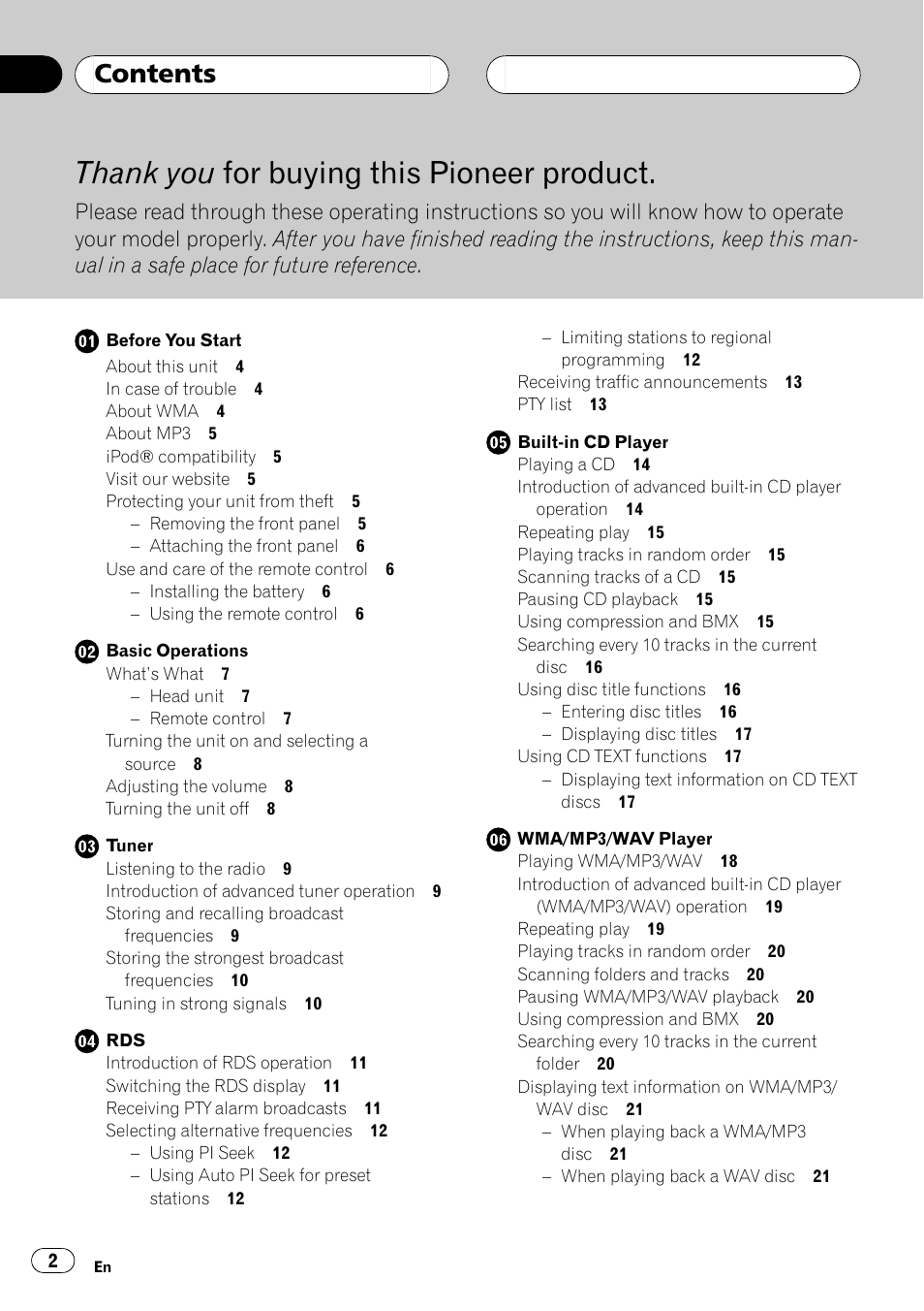 Pioneer DEH-P5900MP User Manual | Page 2 / 95