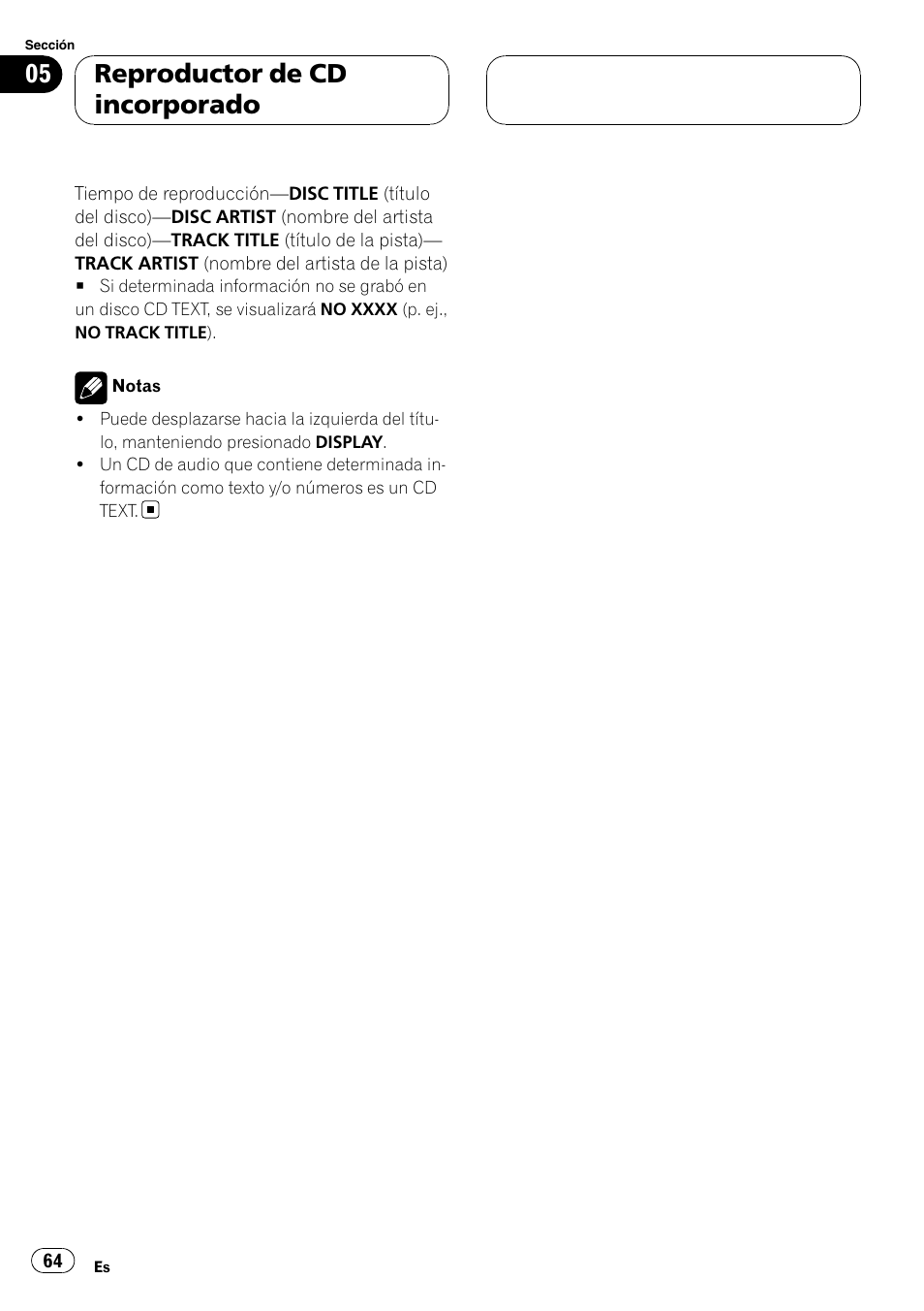 Reproductor de cd incorporado | Pioneer DEH-P5900MP User Manual | Page 64 / 95