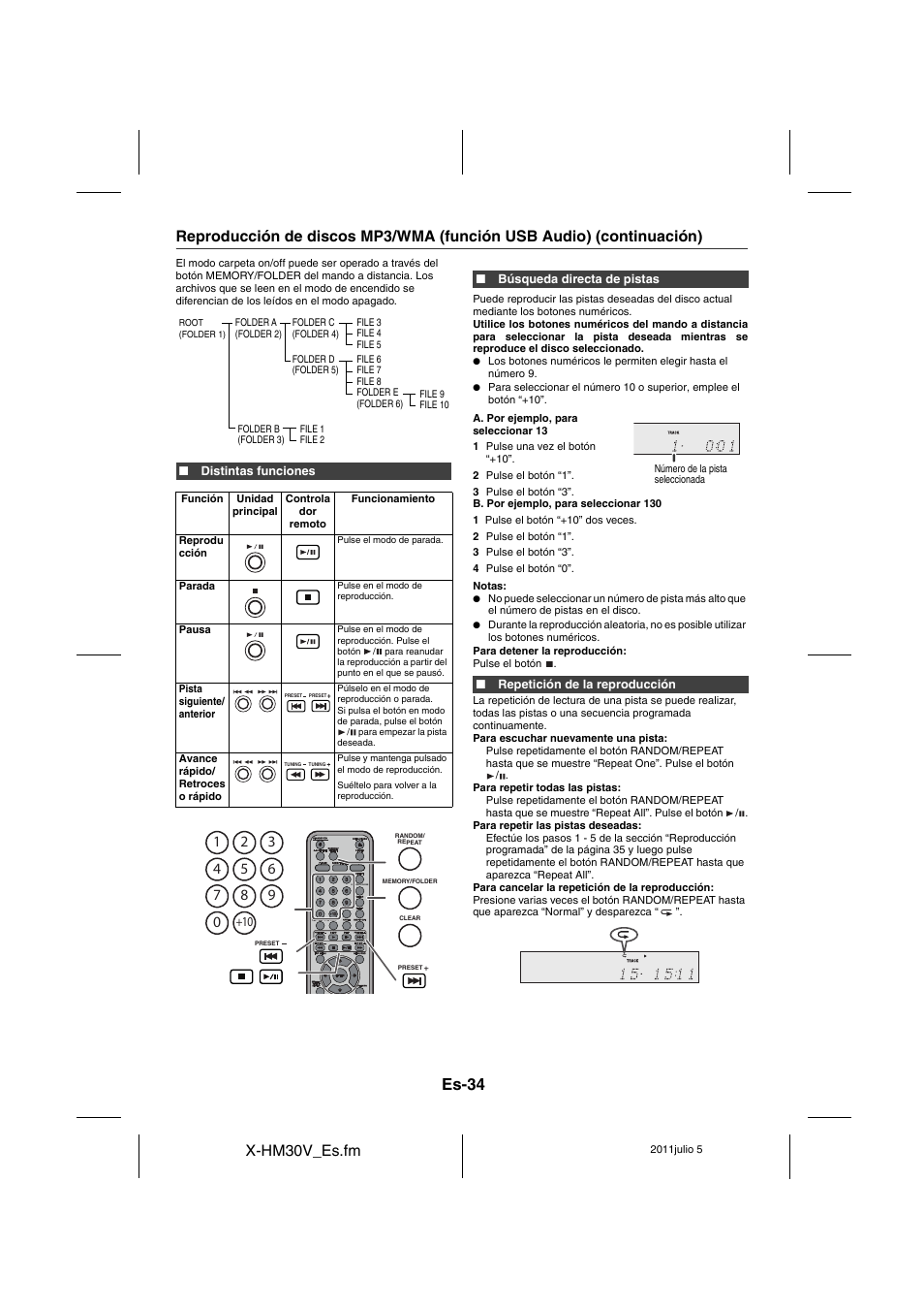 Es-34, X-hm30v_es.fm | Pioneer X-HM30V-S User Manual | Page 122 / 268