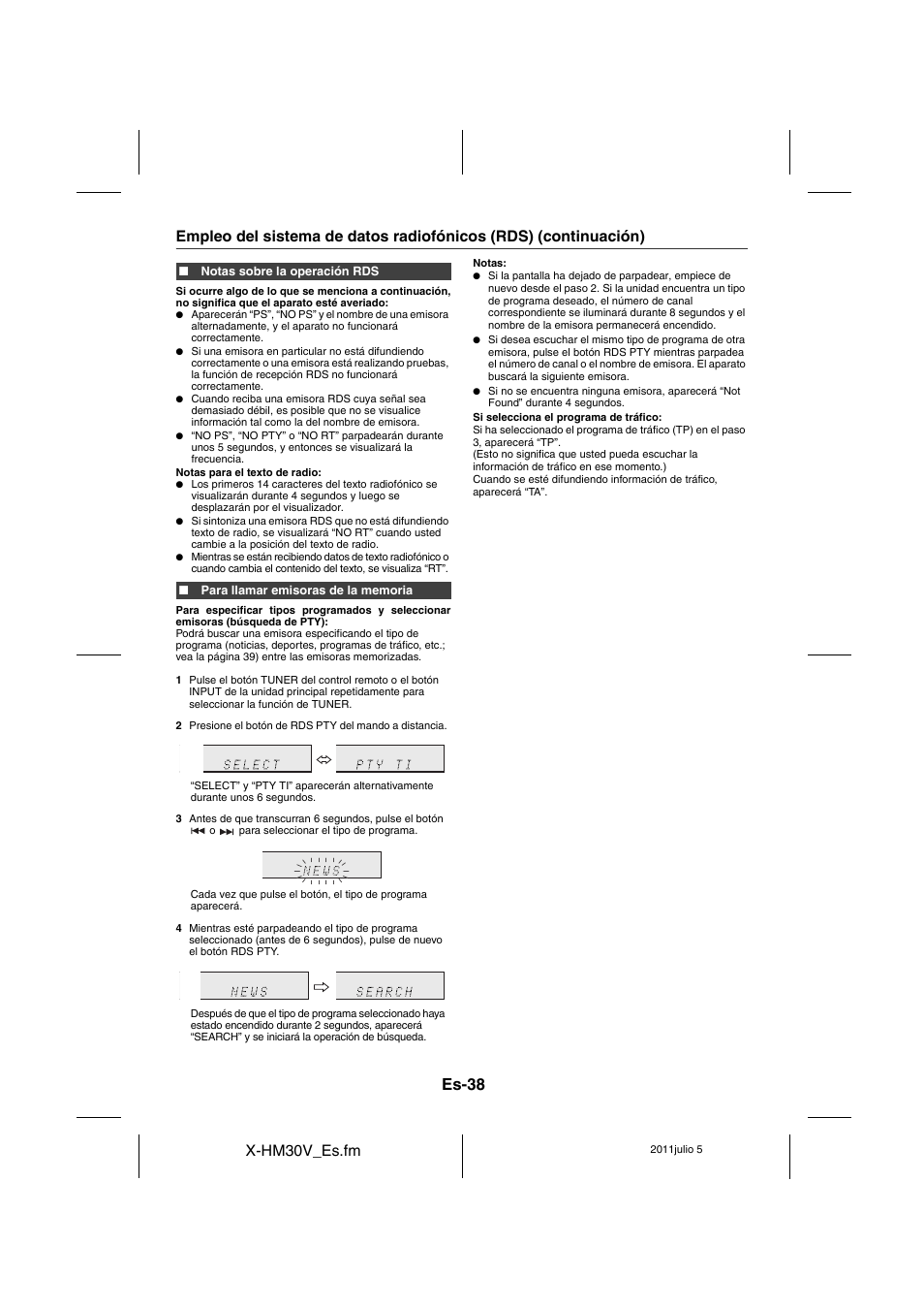 Es-38 | Pioneer X-HM30V-S User Manual | Page 126 / 268
