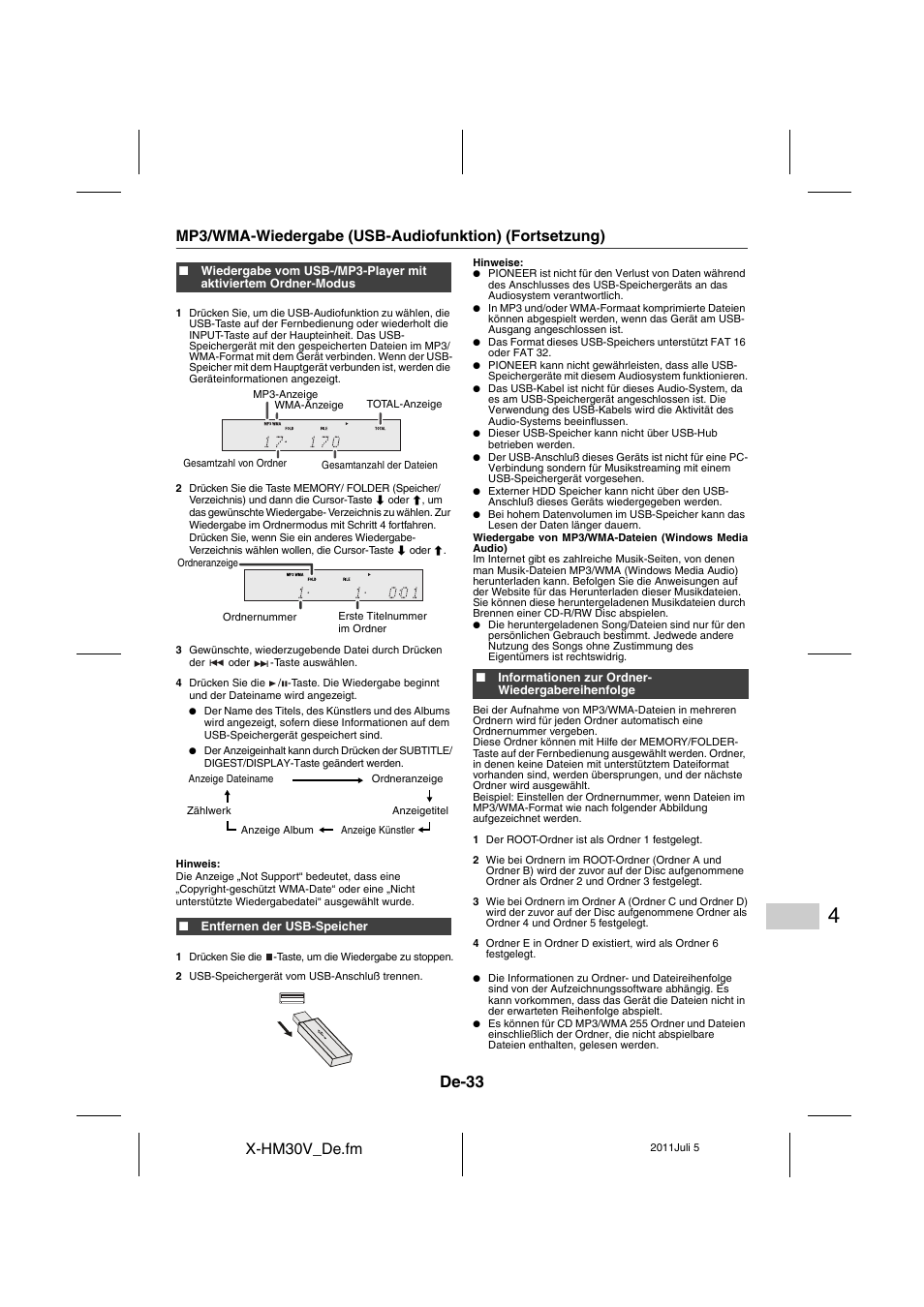 De-33 | Pioneer X-HM30V-S User Manual | Page 165 / 268