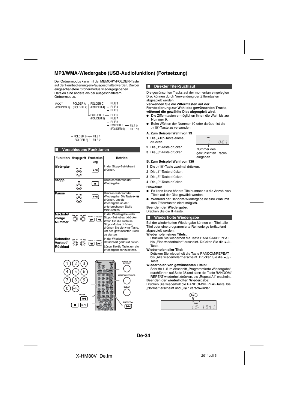 De-34, X-hm30v_de.fm | Pioneer X-HM30V-S User Manual | Page 166 / 268