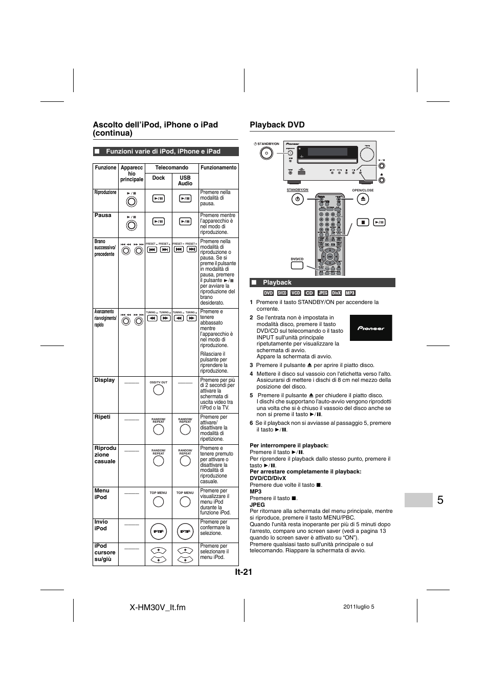 Playback dvd - 22, It-21, X-hm30v_it.fm | Pioneer X-HM30V-S User Manual | Page 197 / 268