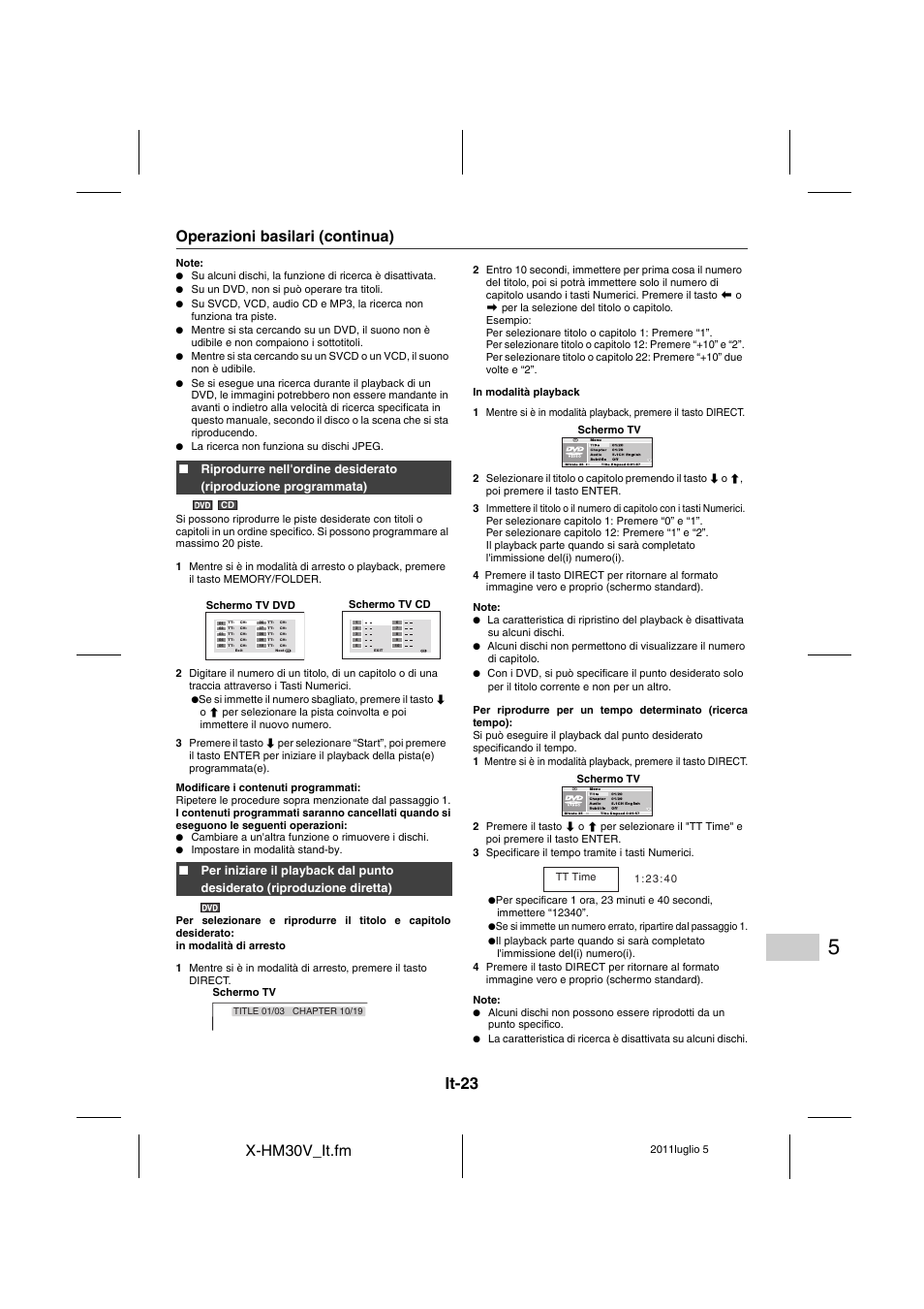 It-23, X-hm30v_it.fm, Operazioni basilari (continua) | Pioneer X-HM30V-S User Manual | Page 199 / 268