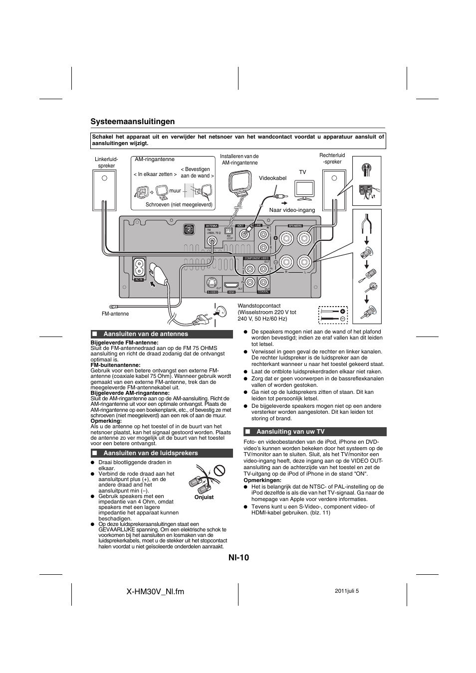 Systeemaansluitingen - 12, Nl-10, X-hm30v_nl.fm | Systeemaansluitingen | Pioneer X-HM30V-S User Manual | Page 230 / 268
