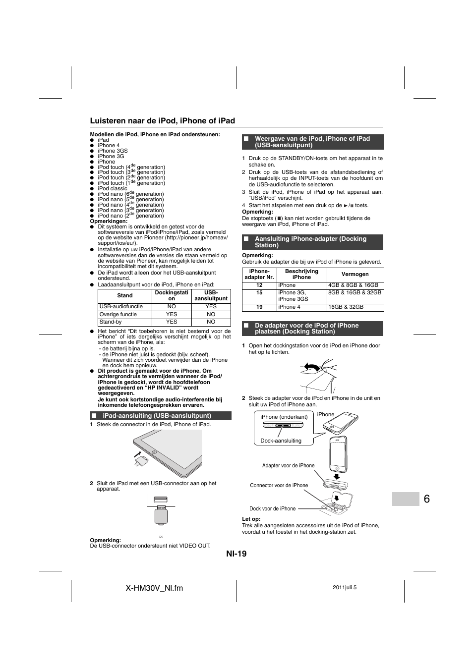 Luisteren naar de ipod, iphone of ipad - 21, Nl-19, X-hm30v_nl.fm | Luisteren naar de ipod, iphone of ipad | Pioneer X-HM30V-S User Manual | Page 239 / 268