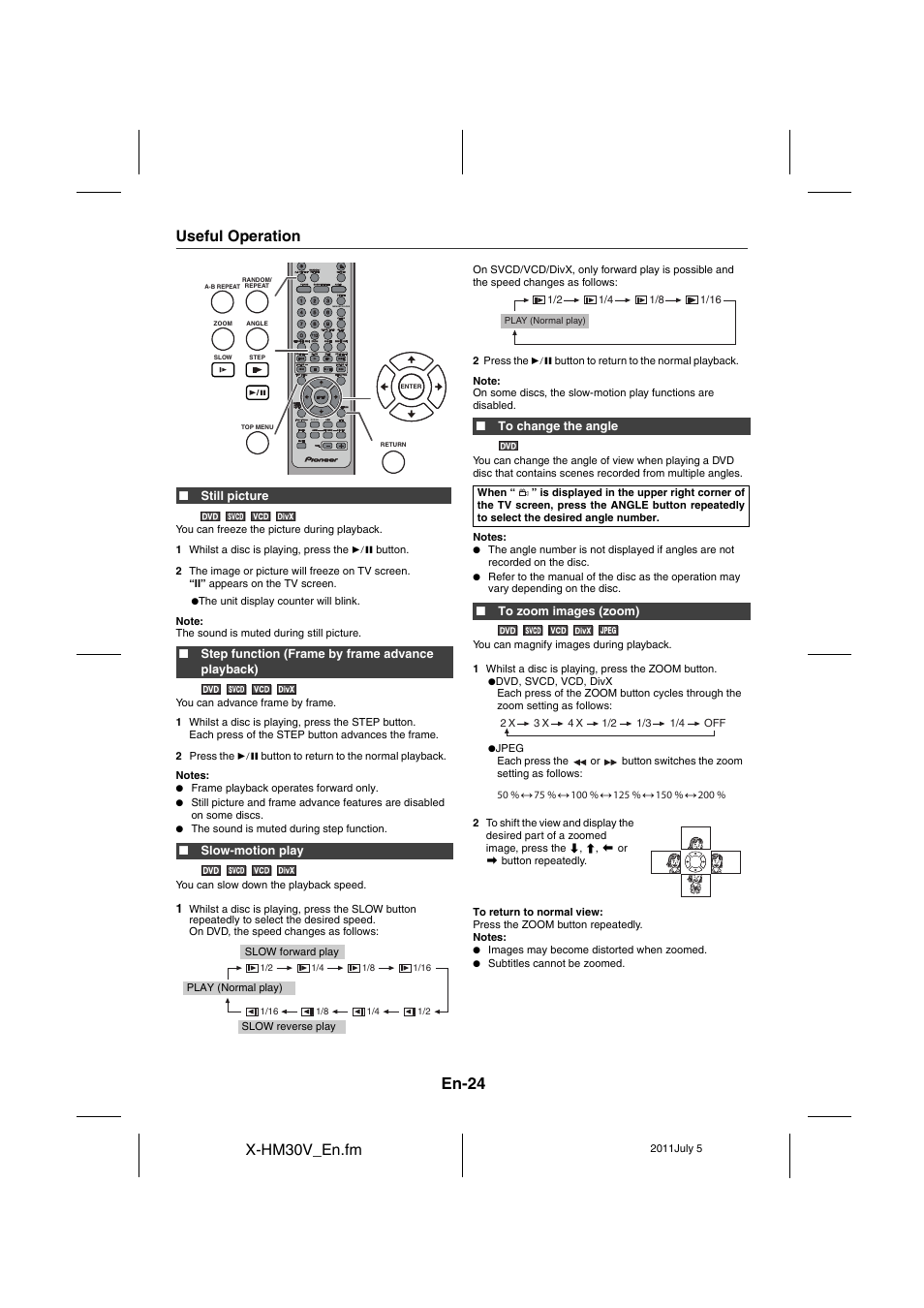 Useful operation - 26, En-24, X-hm30v_en.fm | Useful operation | Pioneer X-HM30V-S User Manual | Page 24 / 268