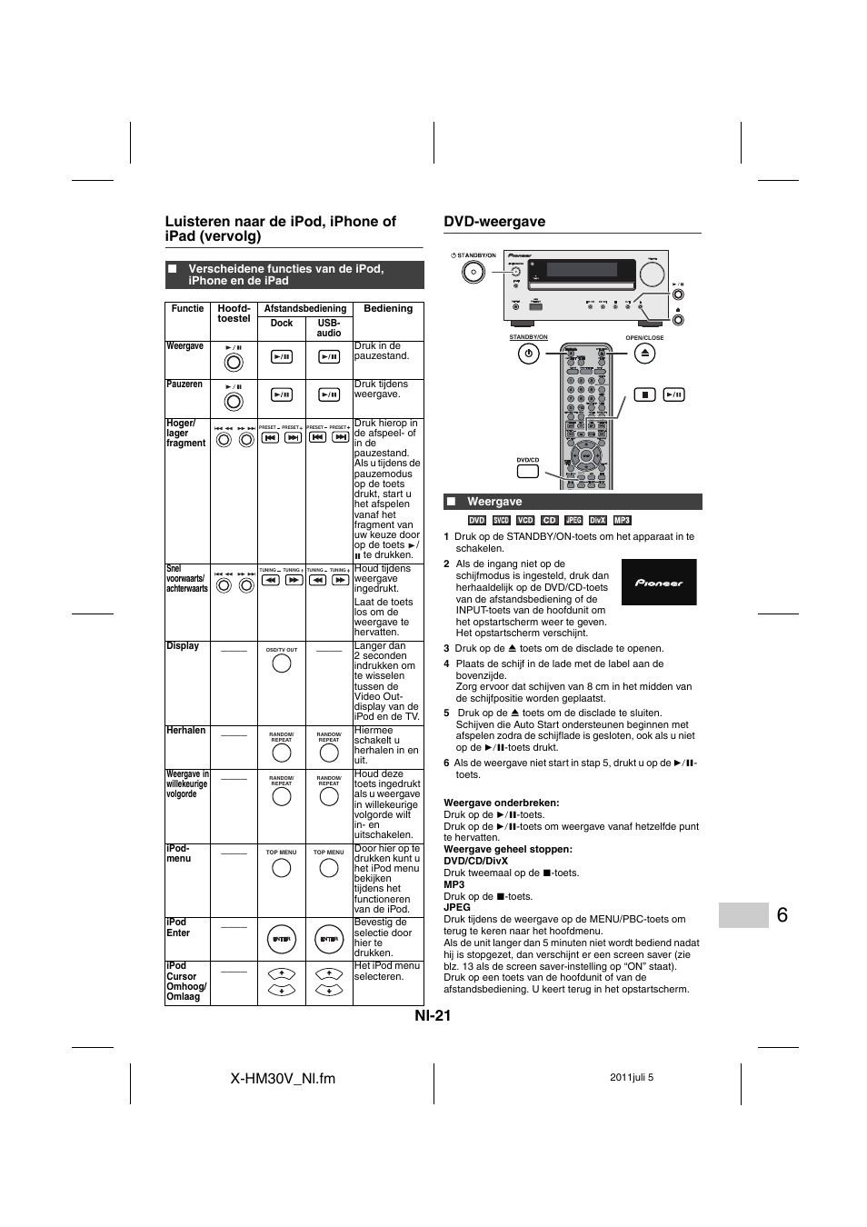 Dvd-weergave - 22, Nl-21, X-hm30v_nl.fm | Pioneer X-HM30V-S User Manual | Page 241 / 268