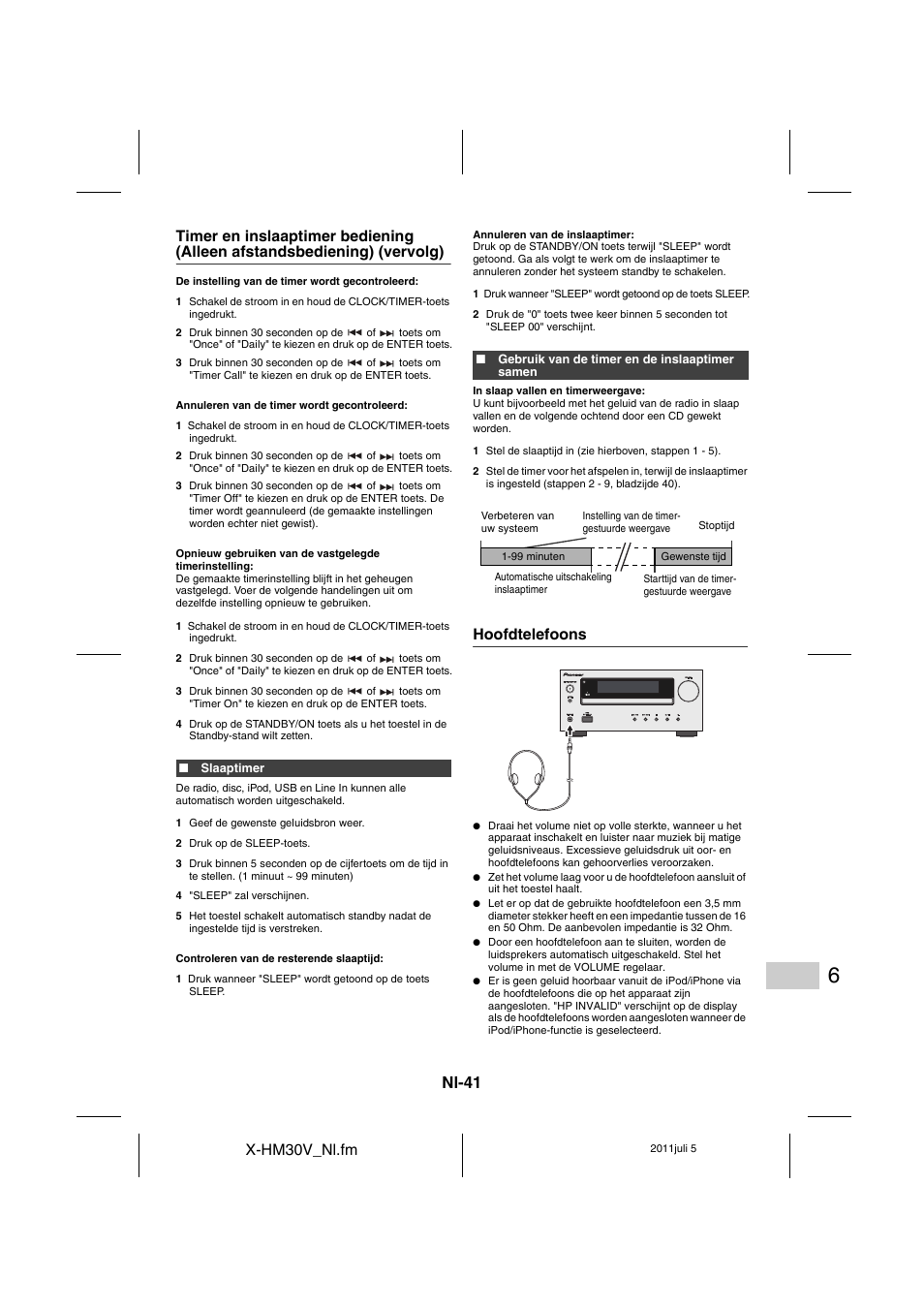 Hoofdtelefoon, Nl-41 | Pioneer X-HM30V-S User Manual | Page 261 / 268