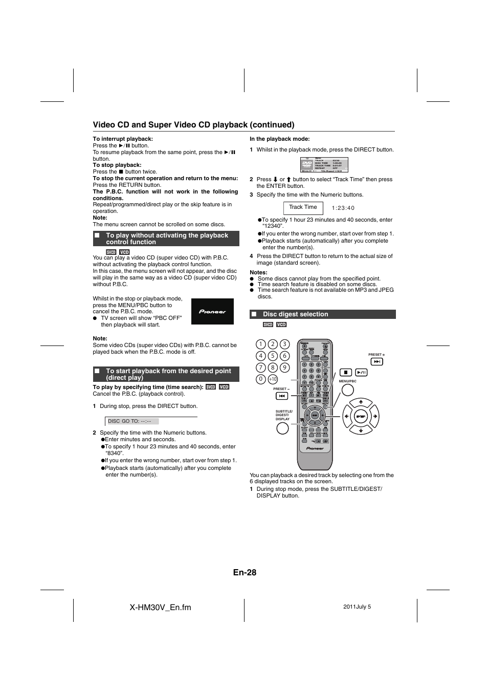 En-28, X-hm30v_en.fm, Video cd and super video cd playback (continued) | Pioneer X-HM30V-S User Manual | Page 28 / 268