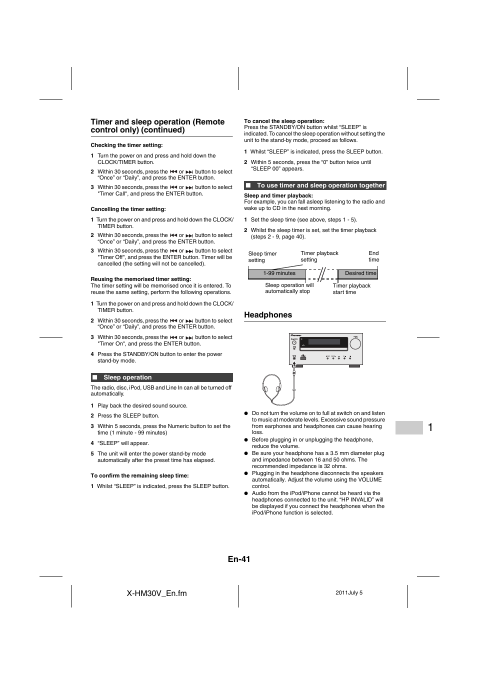 Headphones, En-41 | Pioneer X-HM30V-S User Manual | Page 41 / 268