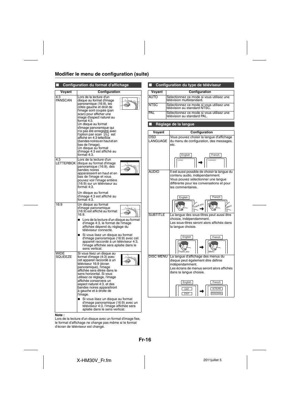 Fr-16, X-hm30v_fr.fm, Modifier le menu de configuration (suite) | Pioneer X-HM30V-S User Manual | Page 60 / 268