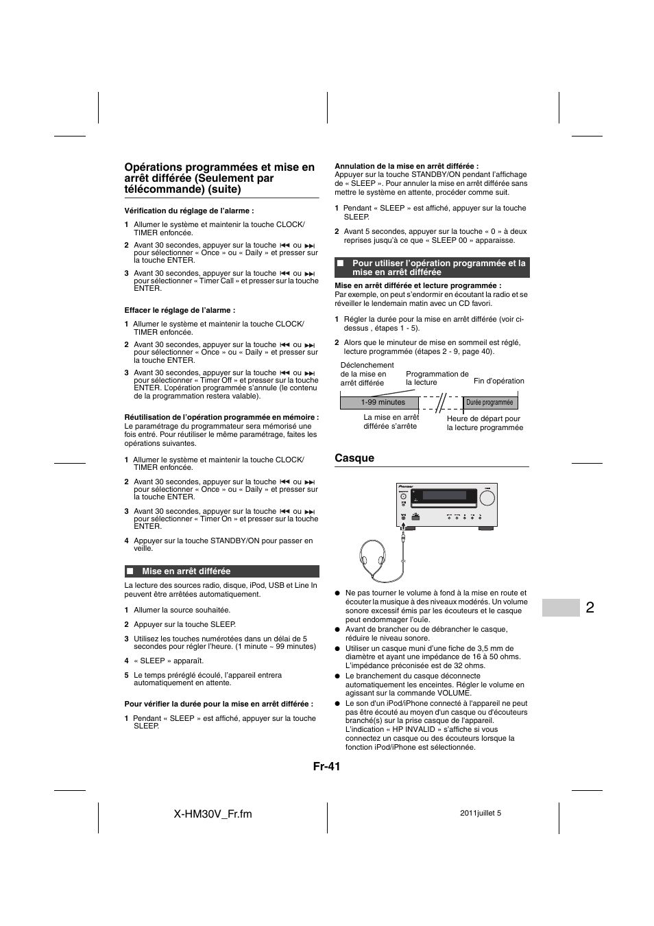 Casque, Fr-41 | Pioneer X-HM30V-S User Manual | Page 85 / 268