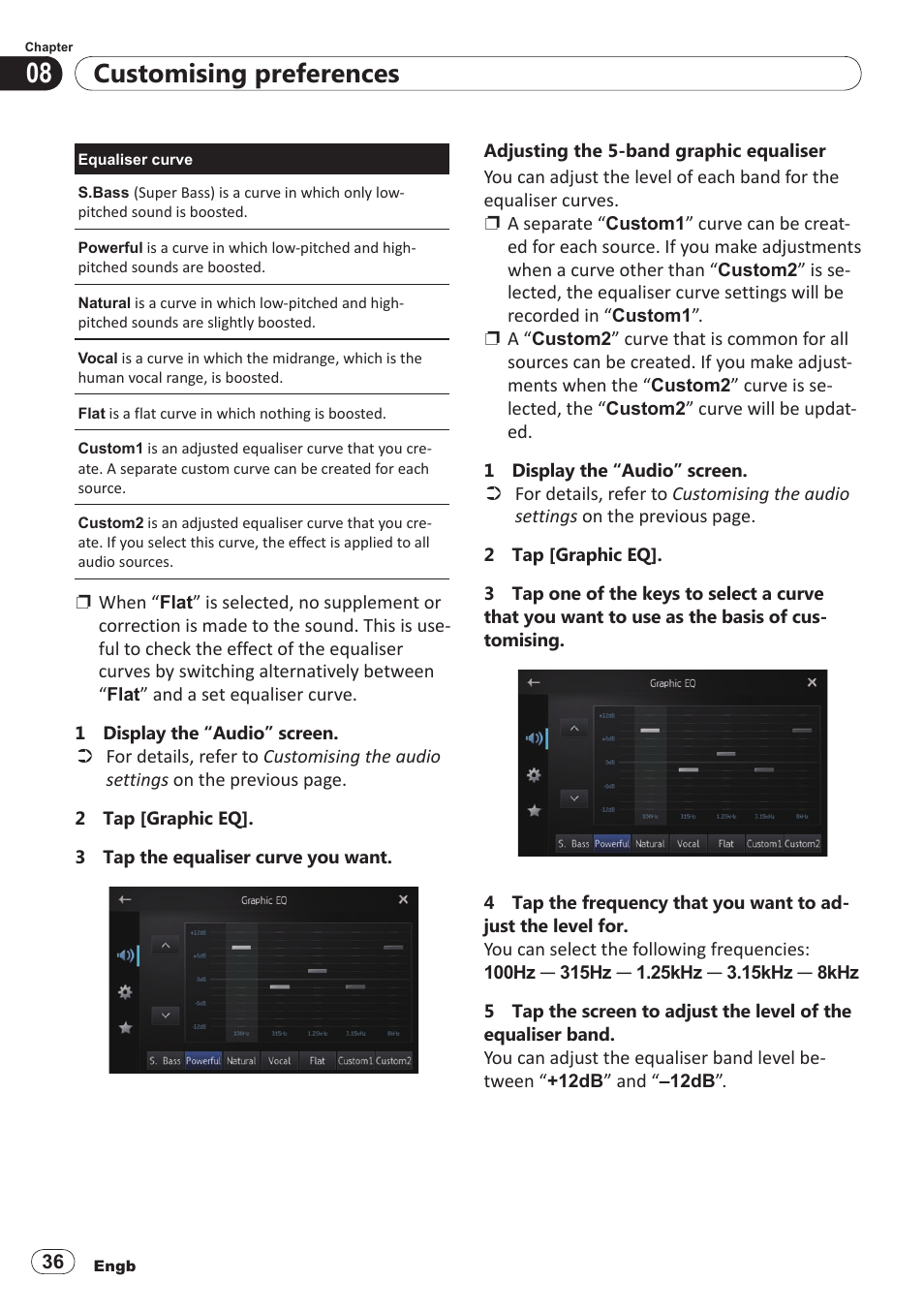 Customising preferences | Pioneer SPH-DA100 User Manual | Page 36 / 54